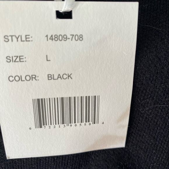 Sioni Y2K Tuxedo Blazer Women L Black Knit Faux Leather Old Money 80s Edgy NWT - Picture 7 of 8